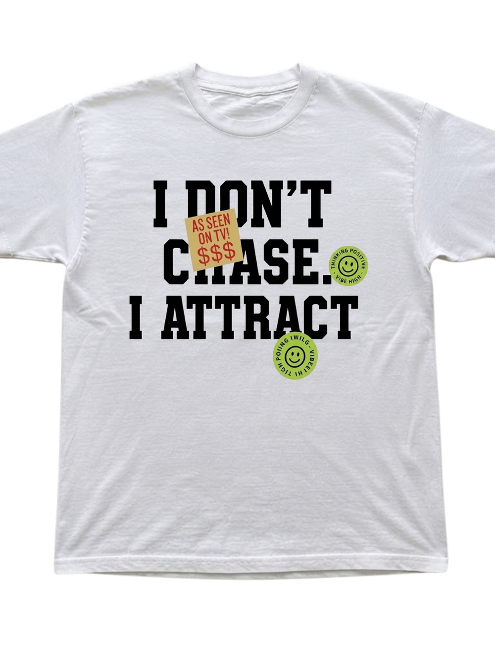 White Quote Graphic Print Casual Top Gildan T-Shirt